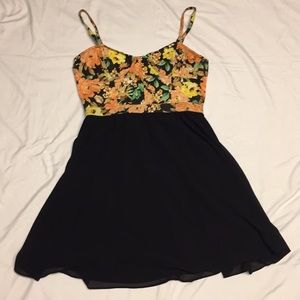 Floral and black dress